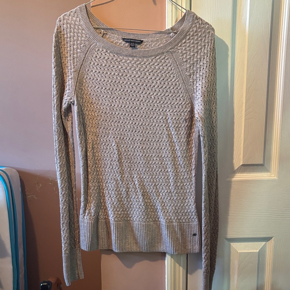 American Eagle Outfitters Textured Knit Sweater - Taupe